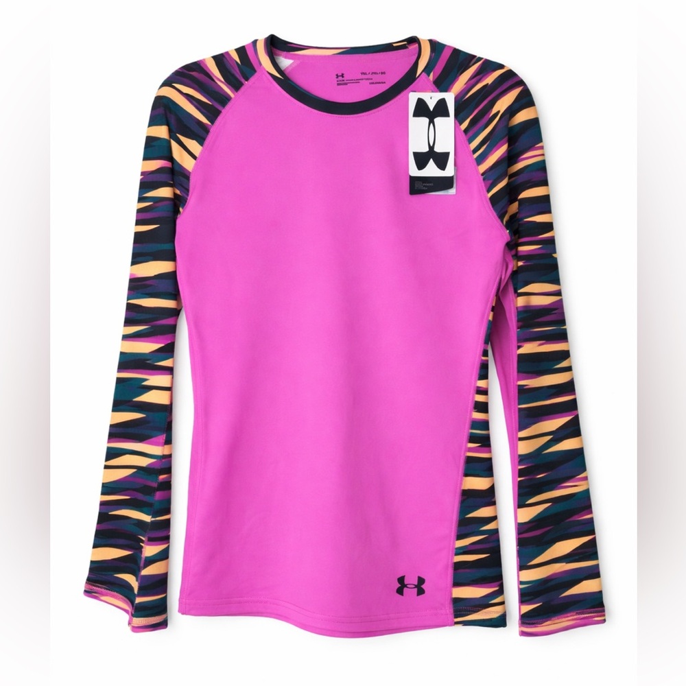 Under Armour Girls ColdGear NWT YXL Fitted Thermal Top Magenta Athletic